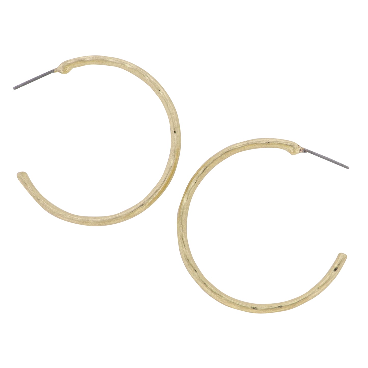 Gold Hammered Hoop Earring