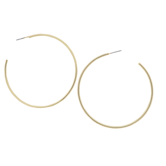 18K Gold Plated Delicate Large Hoop Earring
