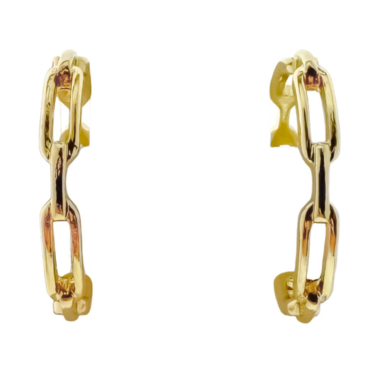 18K Gold Plated Link Hoop Earring