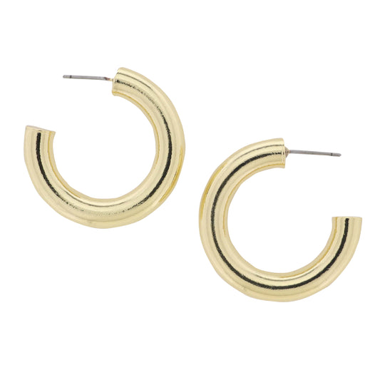 18K Gold Plated Medium Hoop Earring