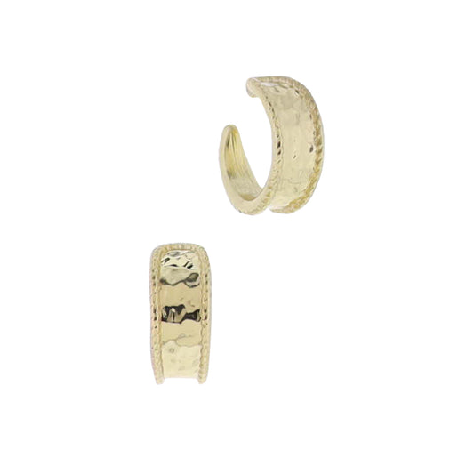 Gold Hoop Earring with Rope Edging