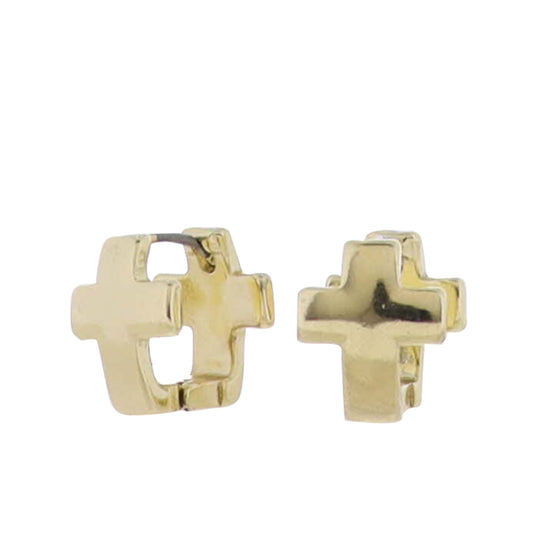 Gold Cross Earring