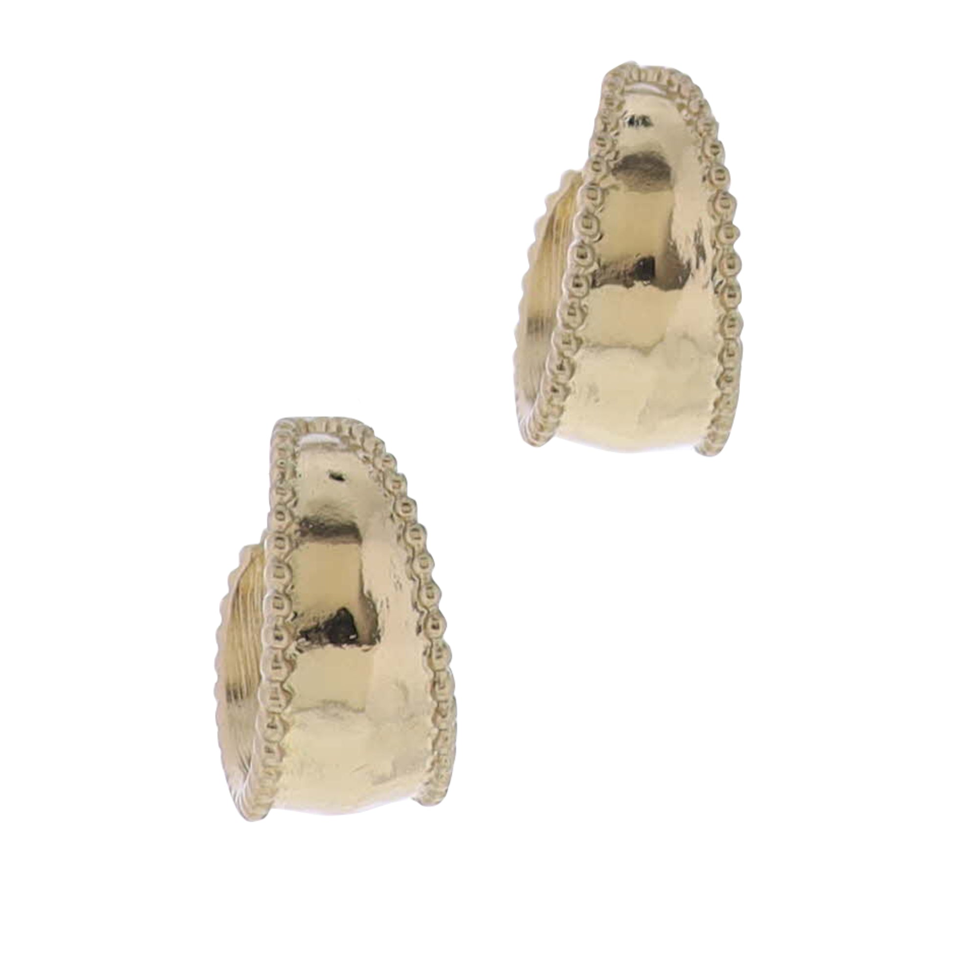 Gold Hoop Earring with Bubble Edges
