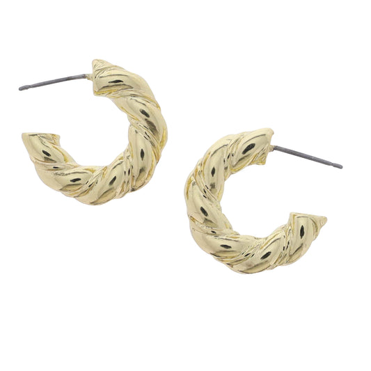 Gold Twisted Hoop Earring