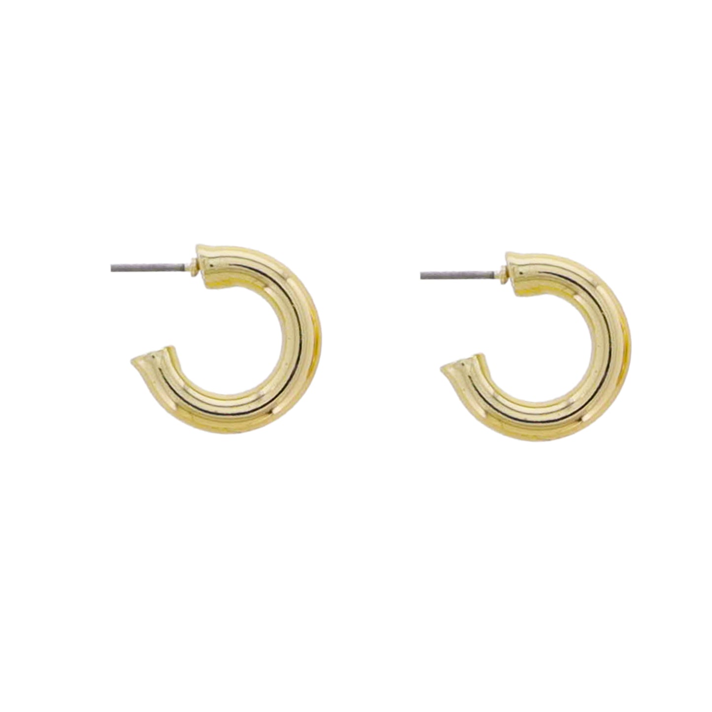 Gold Tubular Huggie Earring