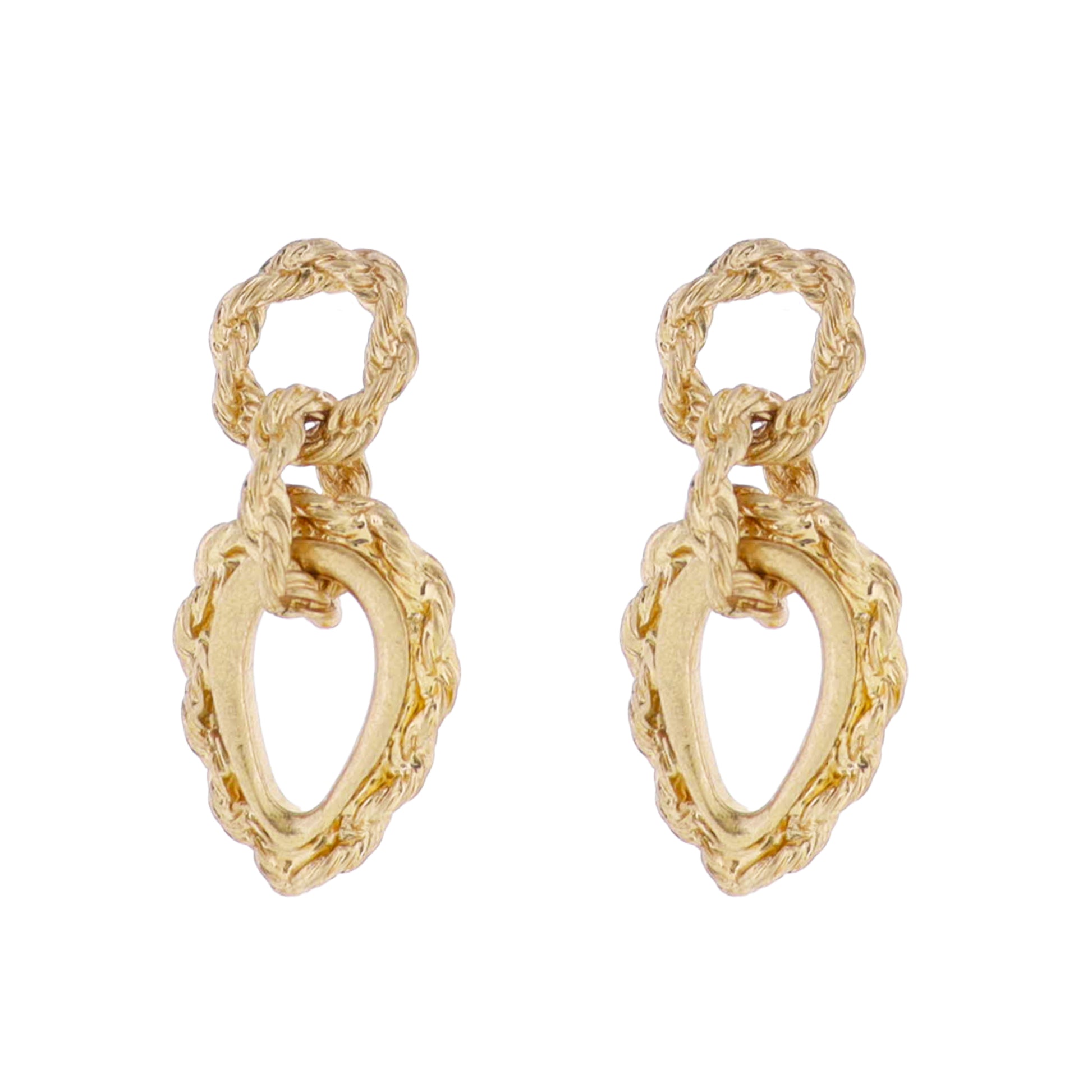Twisted Rope Linked Circles & Teardrop Earring