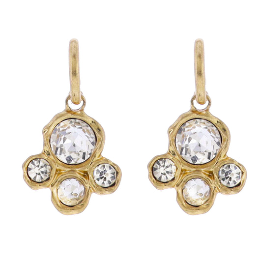 Hoop Earring with Artisan Crystal Cluster