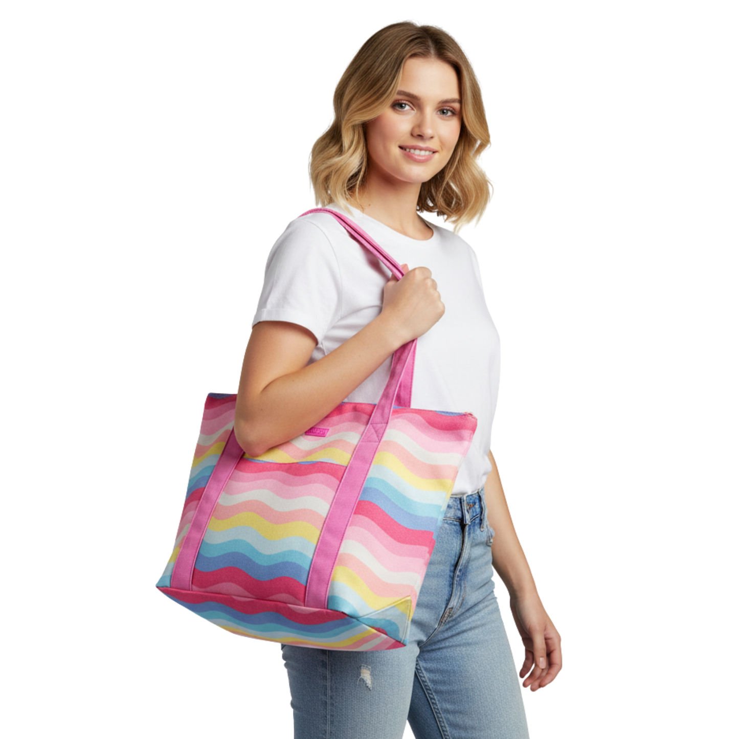 Girly Pop Travel Tote - Stylish Cotton Weekend Bag