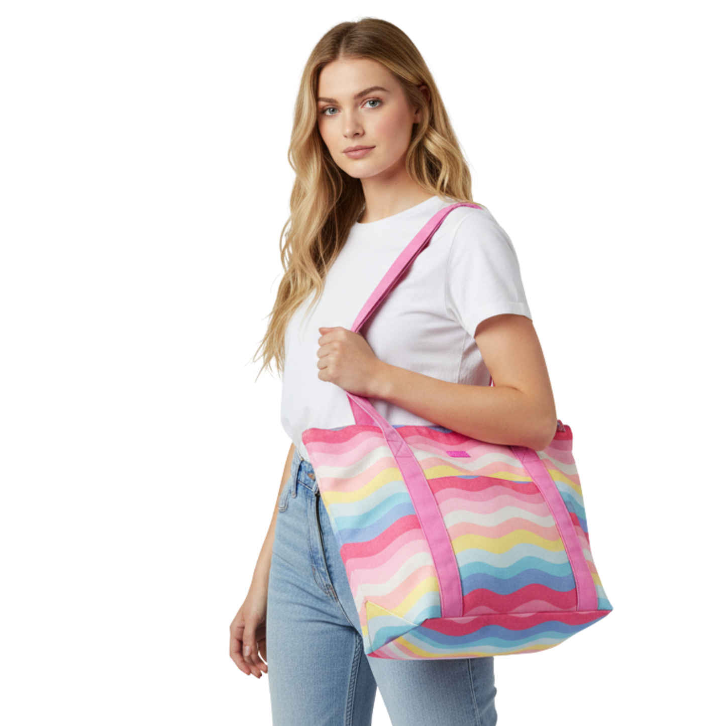 Girly Pop Travel Tote - Stylish Cotton Weekend Bag
