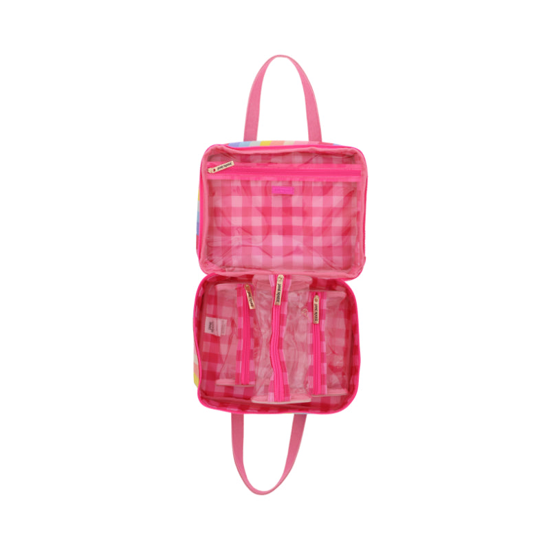 Girly Pop Travel Organizer Set - 4-Piece Cotton Cosmetic Case