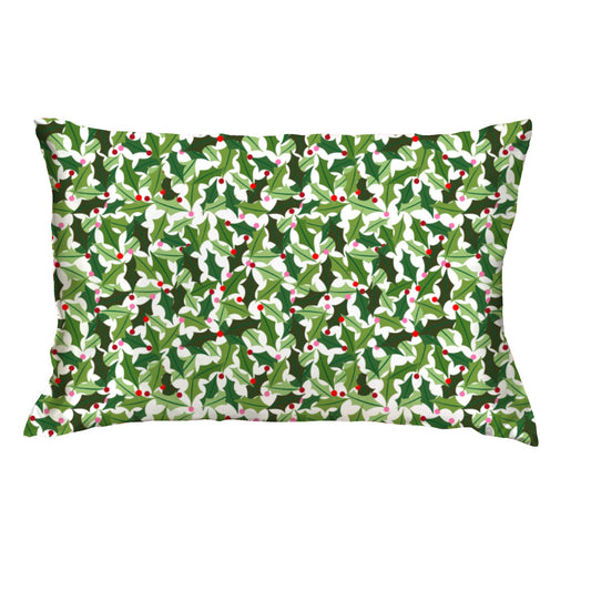 Boughs of Holly Satin Pillow Case