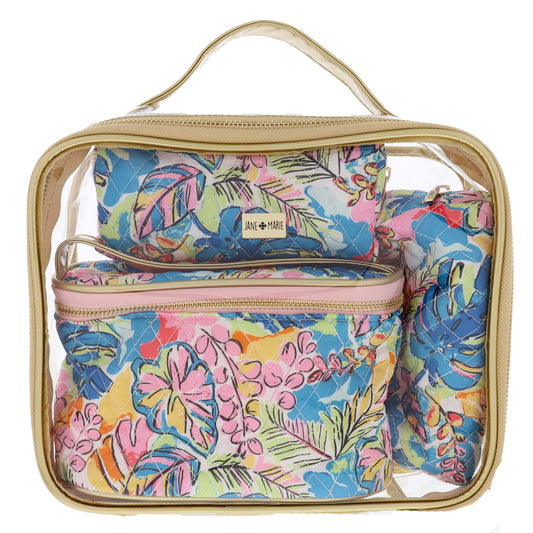 Tropical Dream Clear Toiletry with Three Inserts