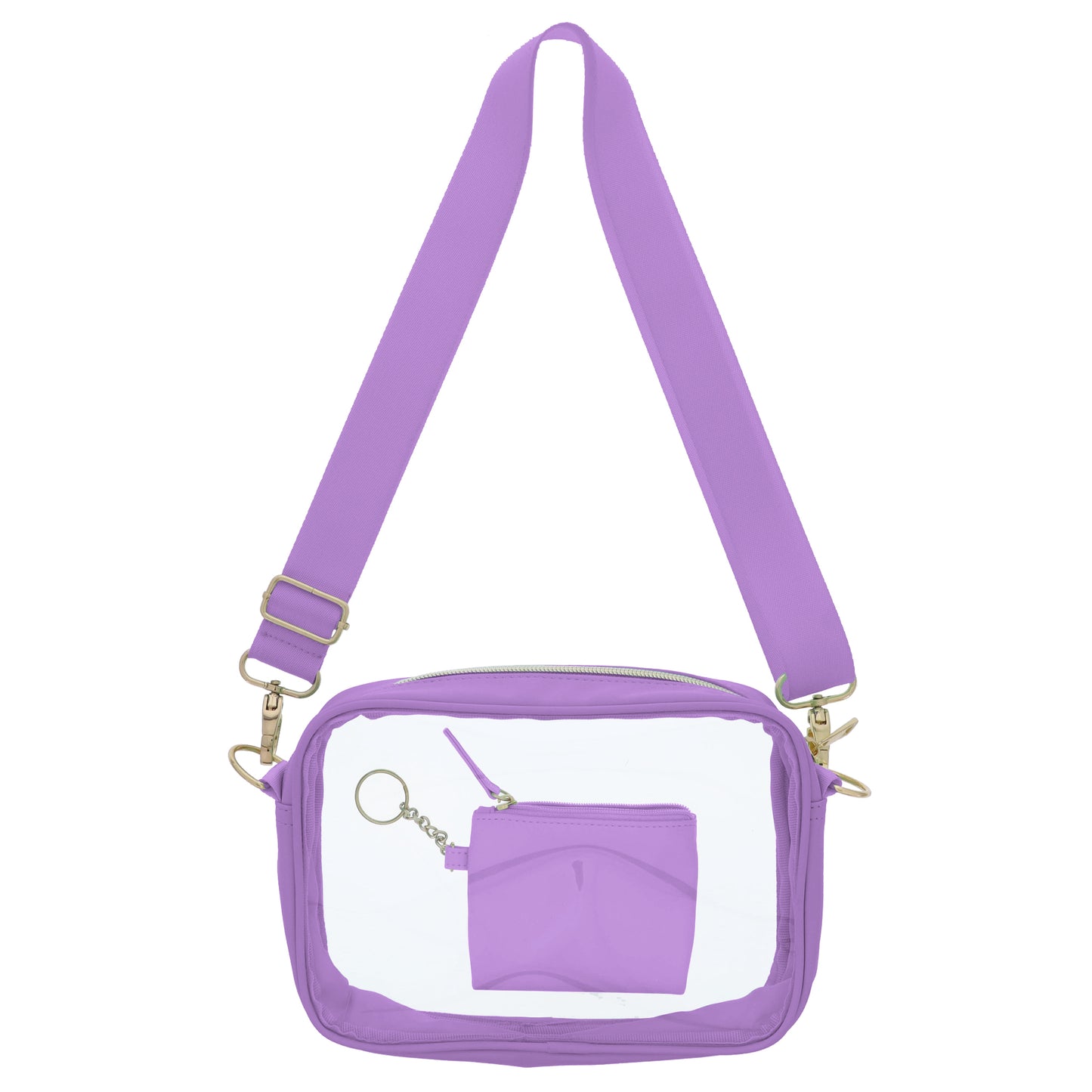 Lovely Lavender Clear Crossbody + Keychain Wallet