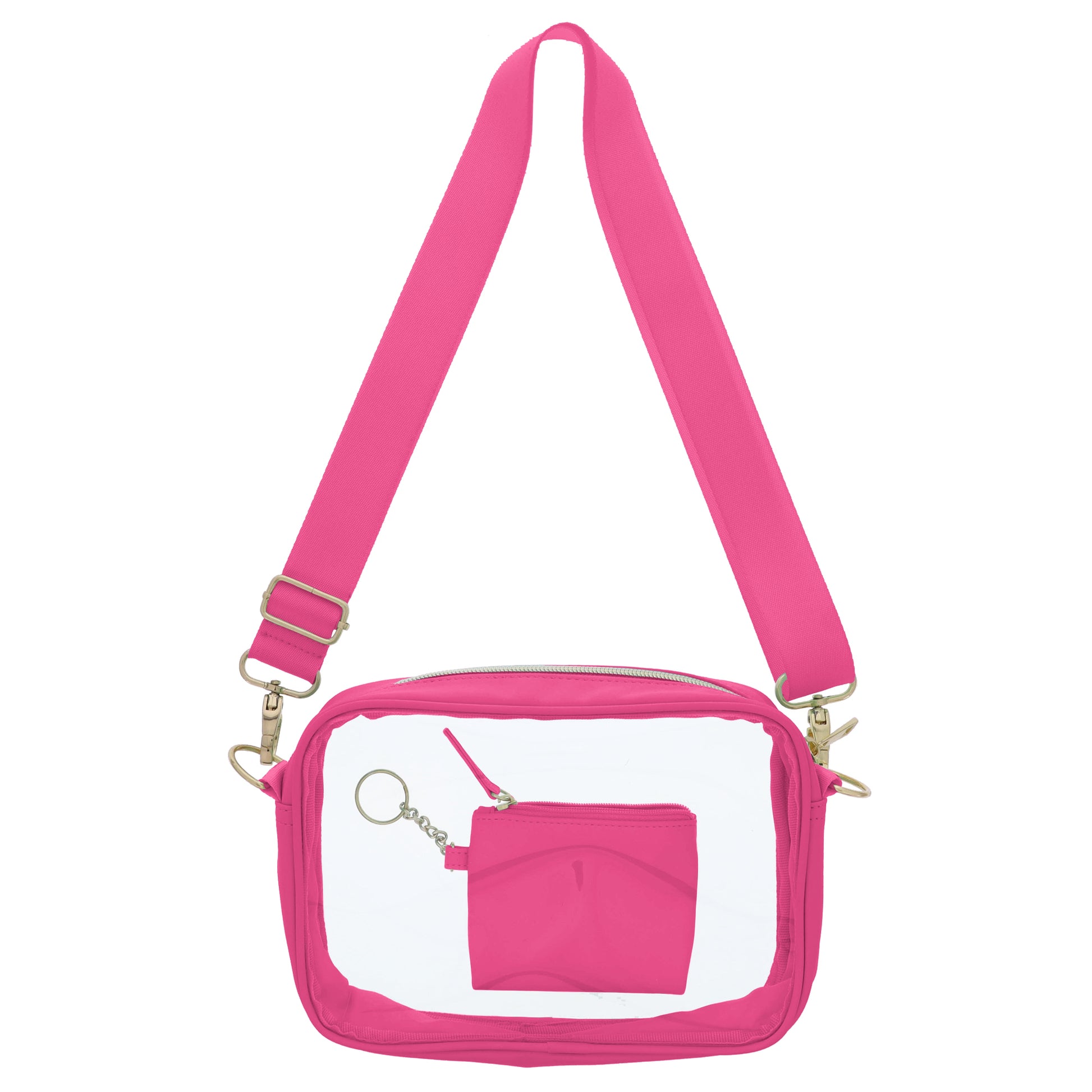 Pink Passion Clear Crossbody + Keychain Wallet