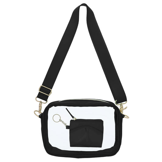 Black Clear Crossbody + Keychain Wallet