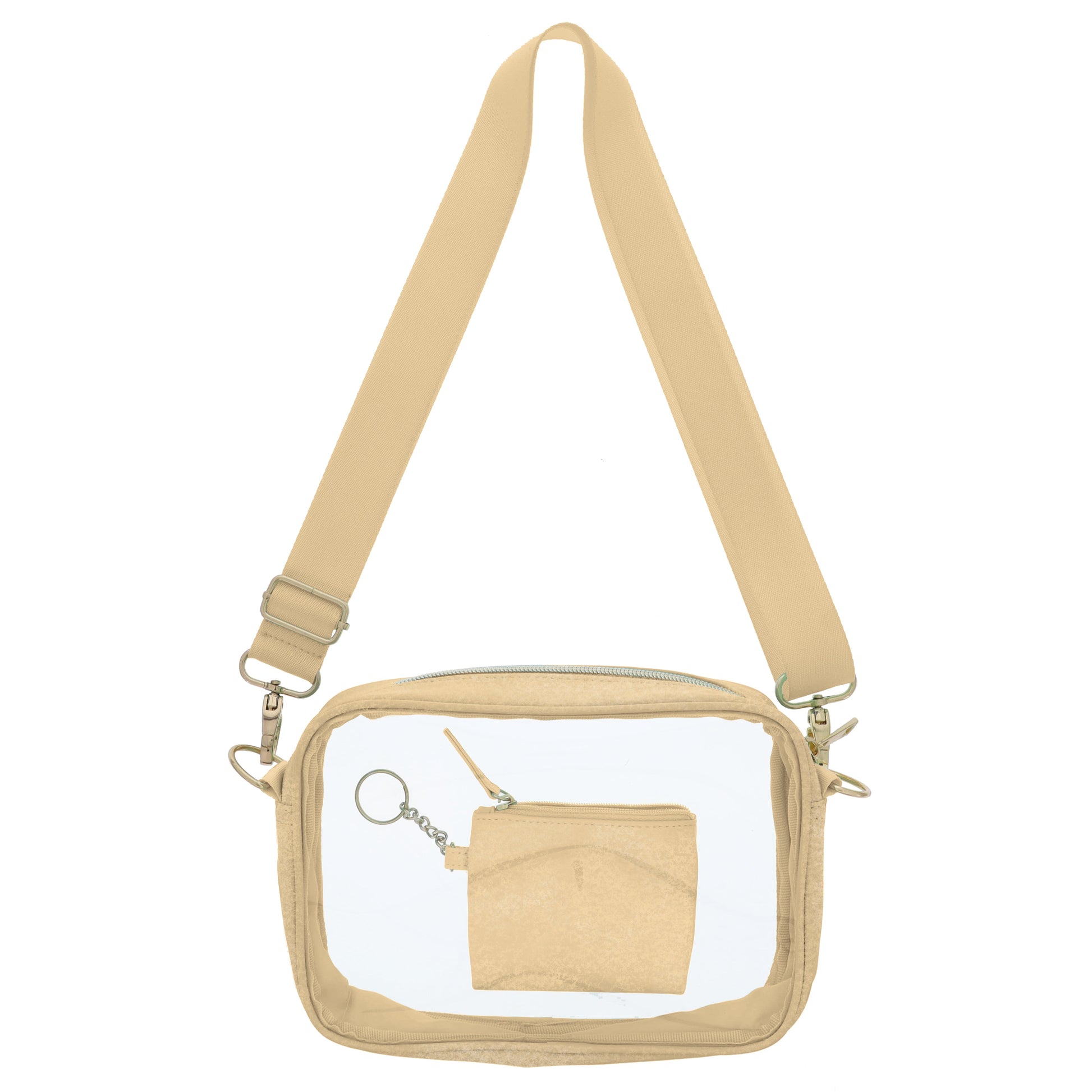 Gold Clear Crossbody + Keychain Wallet
