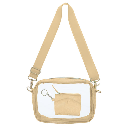 Gold Clear Crossbody + Keychain Wallet