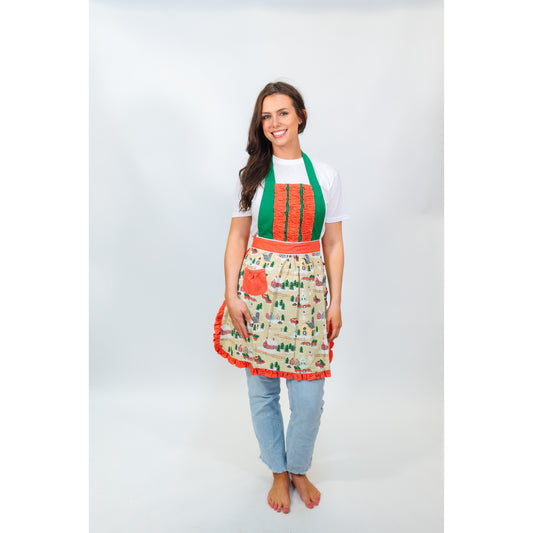 Christmas On The Farm Tan Apron