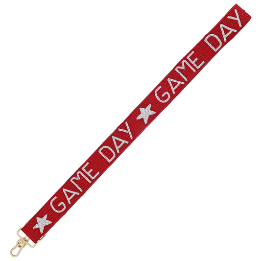 Game Day Red Beaded Purse Strap