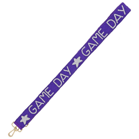 Game Day Purple Beaded Purse Strap