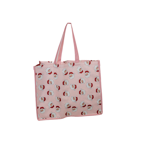 Pink Santa Claus Large Tote