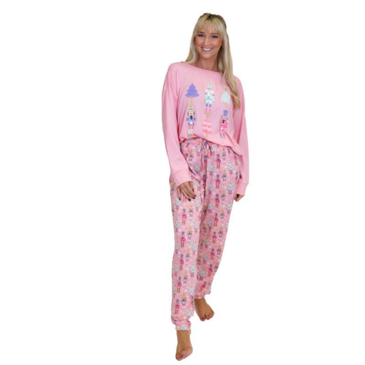 Whimsy Nutcracker Long Sleeve Jammie Jogger Pant Set Assortment, No Display Package