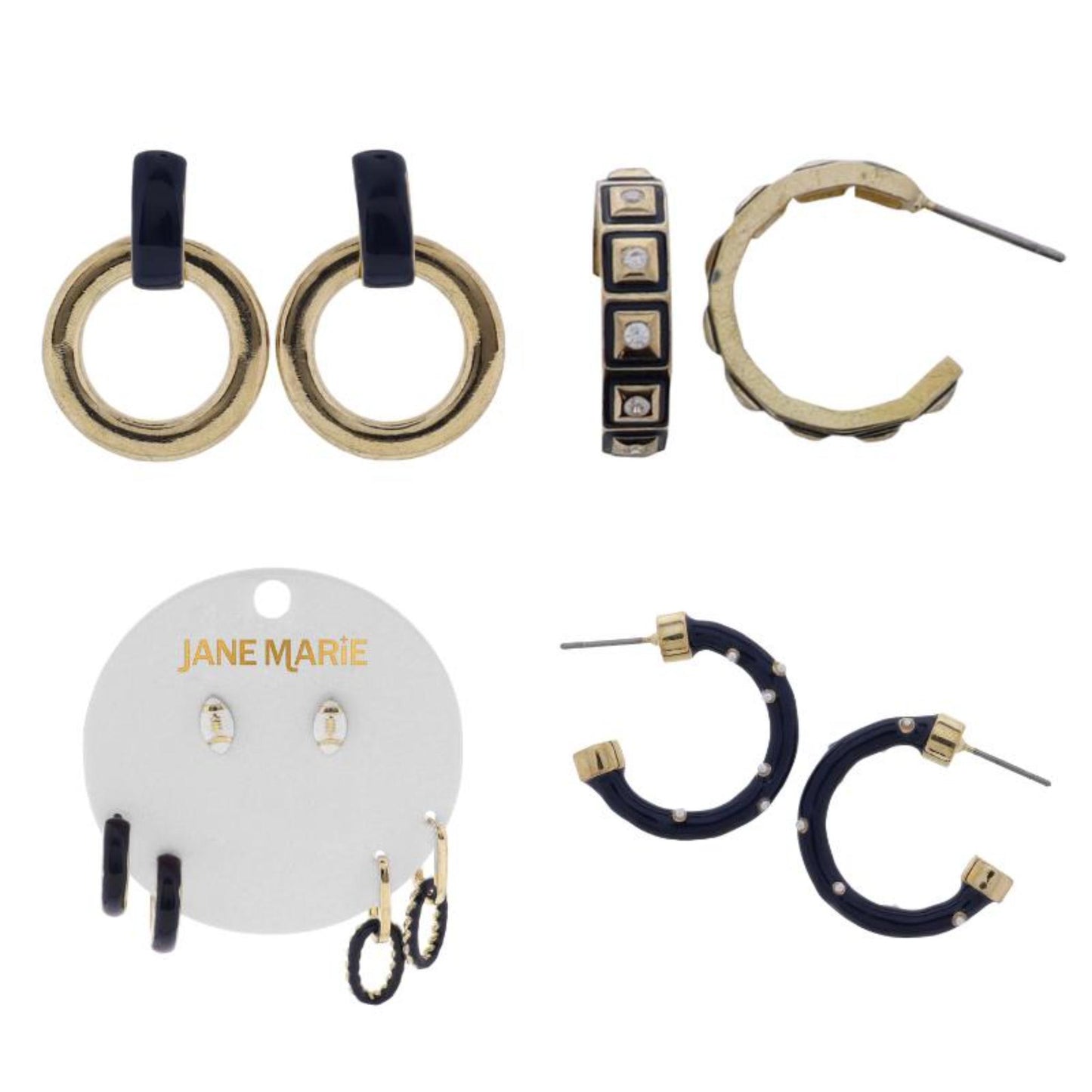My Game Day Color Navy Blue Earrings, No Display Package