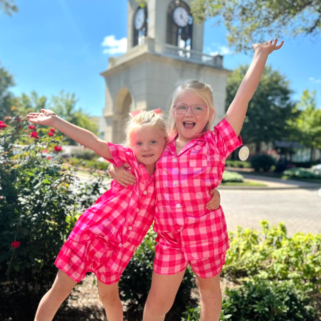 Kids Preppy Girl Satin Pajama Short Set