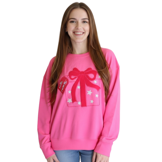 Best Present Ever Knockout Pink Crewneck Sweatshirt